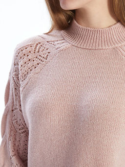 Yar?m Bal?k?? Yaka Ajurlu Kad?n Triko Kazak