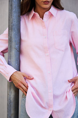 Рубашка оверсайз в полоску хлопковая