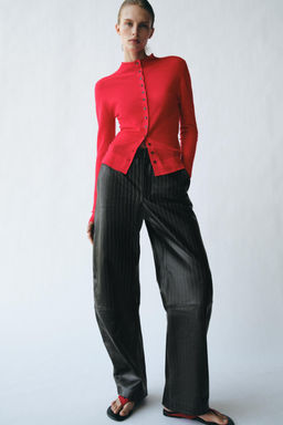 STRIPED LEATHER TROUSERS ZW COLLECTION LIMITED EDITION - Zara фото 16