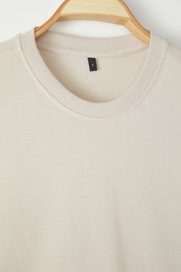 TRENDYOL MAN Kahverengi Oversize/Genis Kesim Dokulu Basic %100 Pamuklu Tok Kumas T-shirt TMNSS25TS00058 - Trendyolmilla фото 8