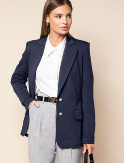 VILATTE / Жакет трикотажный из тонкого футера с эластаном на подкладке  фото 4