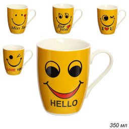 Кружка 350 мл Смайлик / LU-365 /уп 72/желтый
