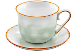 Чайная пара 2 пр. 450 мл 14*11*8,5 см Кантри, зеленый, фарфор - Elan gallery фото 4