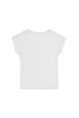 Футболка U.S. Polo Assn для девочек с круглым вырезом экрю хлопок  фото 3