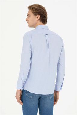 Мужская синяя рубашка с длинным рукавом - U.s. polo assn фото 5