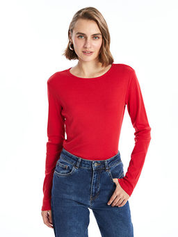 Bisiklet Yaka D?z Uzun Kollu Kad?n Body