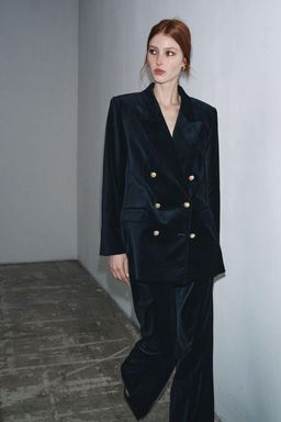 ZW COLLECTION LIMITED EDITION VELVET BLAZER - Zara фото 8