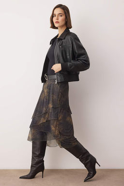 Bordo F?rf?rl? Soyut Desenli Orme Etek TWOAW26ET00084 - Trendyolmilla фото 6