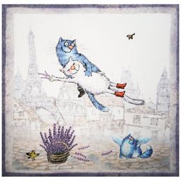 НАБОР САЛФЕТОК ИЗ 2-Х ШТ СИНИЕ КОТЫ. ПАРИЖ,40Х40СМ, 100 - Lefard фото 4