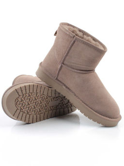04-PF5854-4 GRAY/BEIGE Угги женские (натуральная замша, 100% шерсть)