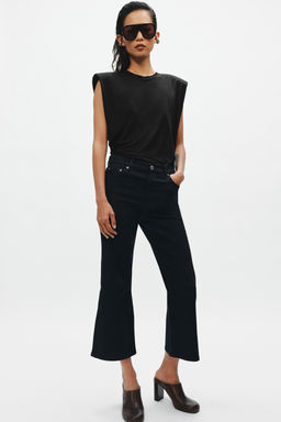 JEANS ZW COLLECTION CROPPED FLARE TIRO MEDIO / Marino - Zara фото 4