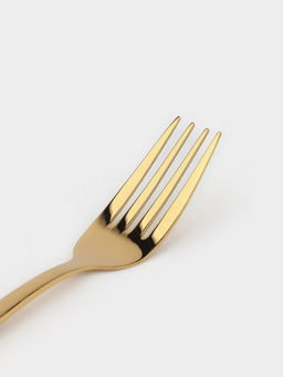 Вилка столовая Magistro Kolos min, длина 20 см, толщина 2.2 мм, нержавеющая сталь, золотистая  фото 3