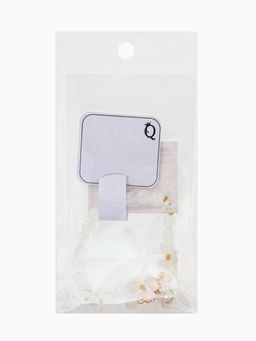 Браслет "Цветы Незабудки" шар №8, цвет бело-розовый