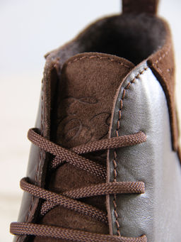 Ботинки 305.927br.Шоколадная кожа+коричневая замша/шерсть