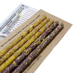 Свеча воск Травы ФОНТАН УДАЧИ  ИСПОЛНЕНИЕ ЖЕЛАНИЙ мята, календула и шалфей уп 5шт 16см