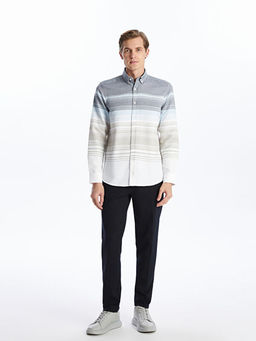 Regular Fit Uzun Kollu ?izgili Erkek G?mlek