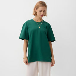 Футболка женская MINAKU, зелёная, размер 50-52