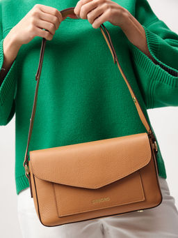 Кожаная сумка Deboro 31158 коричневый лист