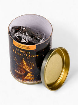 Чай черный подарочный новогодний Золотой олень, тубус, 50 г