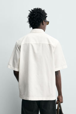 CAMISA JACQUARD ESTRUCTURA / Blanco - Zara фото 3