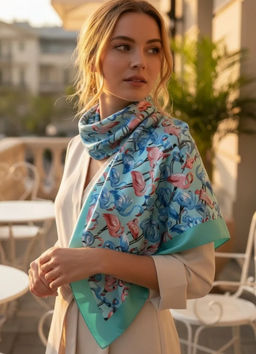 K13576 Платок (90/90см шелк) МУЛЬТИЦВЕТ_05