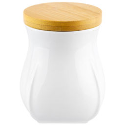 Банка д/хранения 700 мл 10,5*10,5*13 см "Тюльпан" + дерев. крышка с силик. упл.