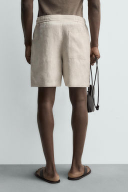 100% LINEN RELAXED FIT BERMUDA SHORTS - Zara фото 19