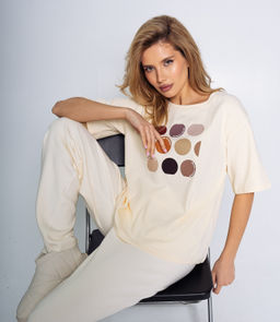 Футболка #КТ6239, кремовый - Dommod фото 2