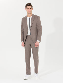 A__k Kahverengi Slim Fit Tak_m Elbise