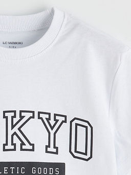 Bisiklet Yaka Tokyo Bask?l? Erkek ?ocuk Ti??rt