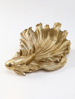 Панно интерьерное полистоун "Большая золотая рыбка. Вуалехвост" 31х19х11,7 см