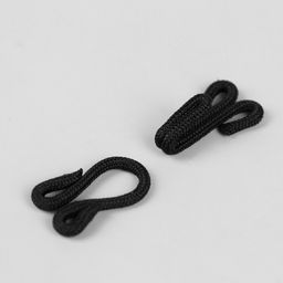 Цена за 5 шт. Крючок пришивной в оплётке, для верхней одежды, 35×12 мм, 5 шт., цвет чёрный