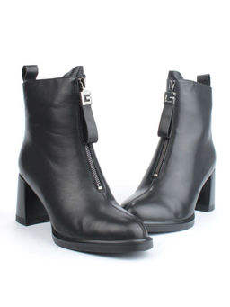 04-M3-L808 BLACK Ботильоны зимние женские (натуральная кожа, натуральный мех)