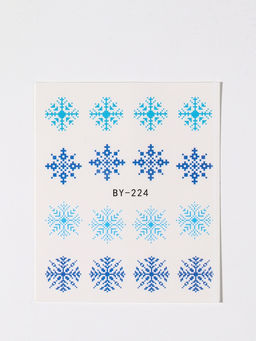 Цена за 6 шт. Слайдеры для ногтей Снежинки, голубые, синие - Qf фото 4