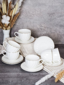 Чайный набор 12 предметов 230 мл / GC55-12G 230 /уп 8/ костяной фарфор - Галеонтрейд фото 2