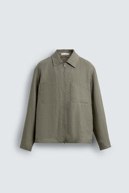 SOBRECAMISA 100% LINO CREMALLERA / Beige claro - Zara фото 7