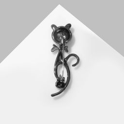 Цена за 2 шт. Брошь «Кошка с бантиком», серая