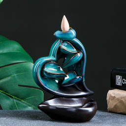 Подставка для благовоний TAKE IT EASY «Сердце», стелющийся дым, зелёное, 13×9×16 см
