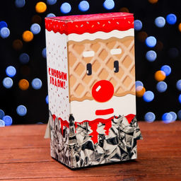 Цена за 10 шт. Подарочная коробка С Новым годом 10,1 х 8,2 х 20,2 см