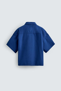 POLO BOXY FIT LAVADO / Azul?n - Zara фото 8
