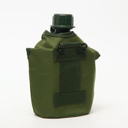 Фляжка армейская походная Adventure, 1 л, для воды, с котелком, пластиковая, зелёная