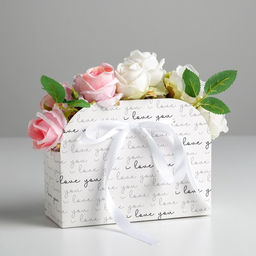 Цена за 5 шт. Переноска для цветов складная I love you, 17 13 7 см