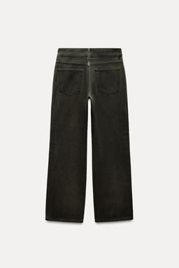 ZW COLLECTION RELAXED MID-WAIST WAXED JEANS - Zara фото 5