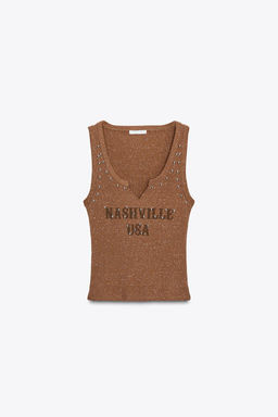 WASHED-EFFECT STUDDED TOP - Zara фото 4