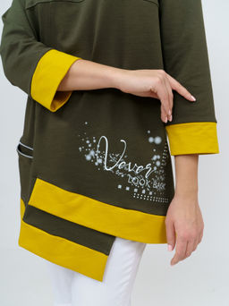 853 Туника "хаки/горчица"