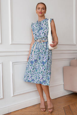 Платье Open Style 5739 зеленый/голубой