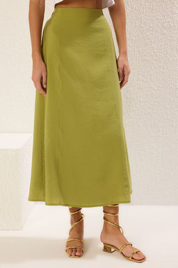 TRENDYOLMILLA Yag Yesili Modal Kumas A-line Maxi Boy Dokuma Etek TWOSS25ET00092  фото 3