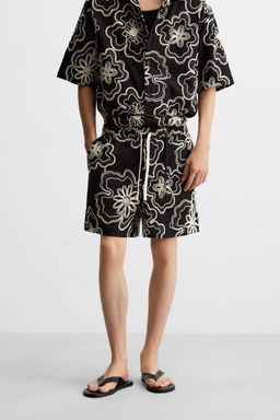 EMBOSSED EMBROIDERED BERMUDA SHORTS - Zara фото 21
