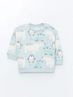 Bisiklet Yaka Erkek Bebek Sweatshirt ve Pantolon 2li Tak?m