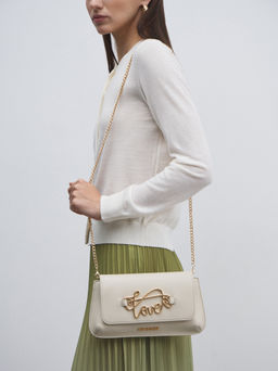 Клатч LOVE MOSCHINO SCRIPT Артикул 4460027, молочно-бежевый  фото 5